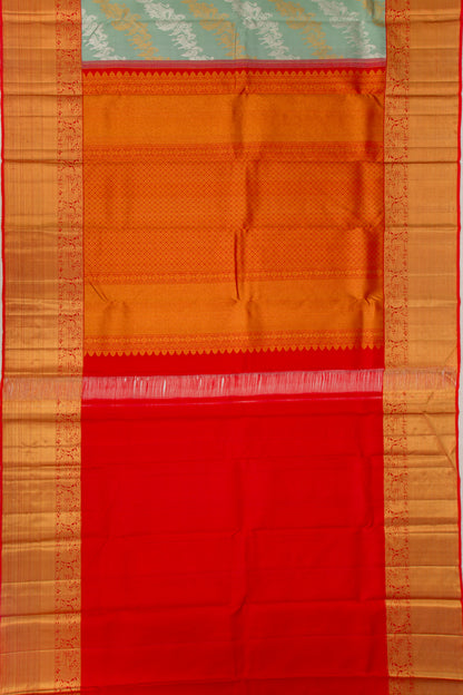 Kanchipuram Silk Jaal Pastel Green Saree