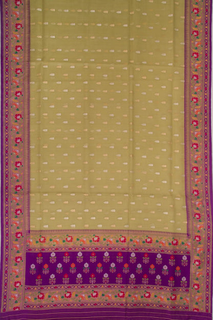 Banarasi Kora Organza Butta Green Saree