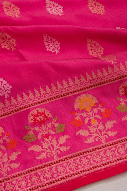 Banarasi Silk Butta Pink Saree