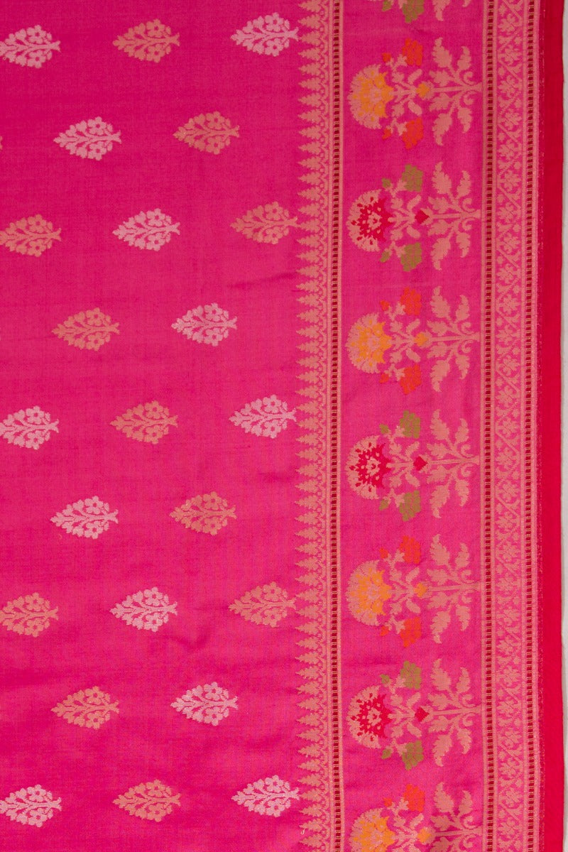 Banarasi Silk Butta Pink Saree