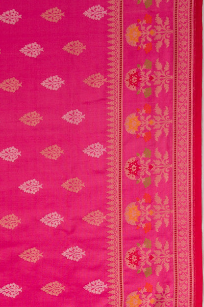 Banarasi Silk Butta Pink Saree