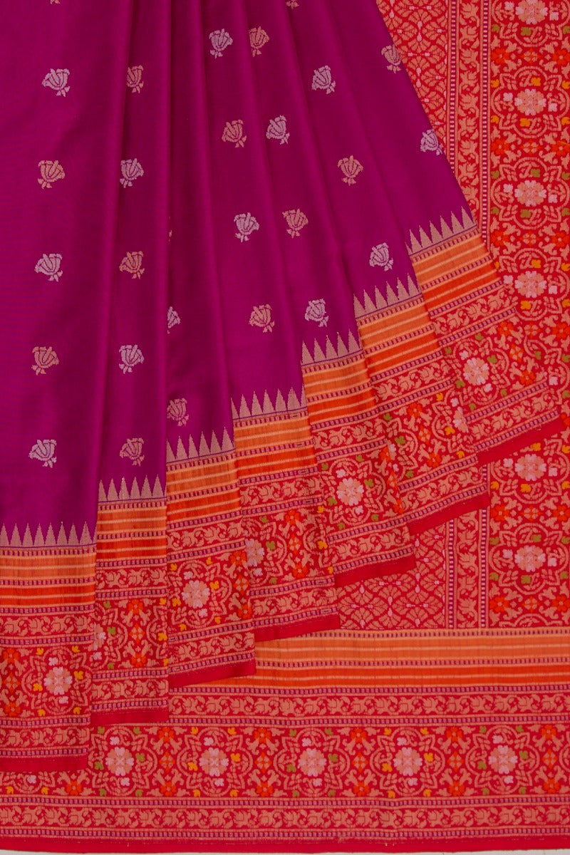 Banarasi Silk Butta Purple Saree