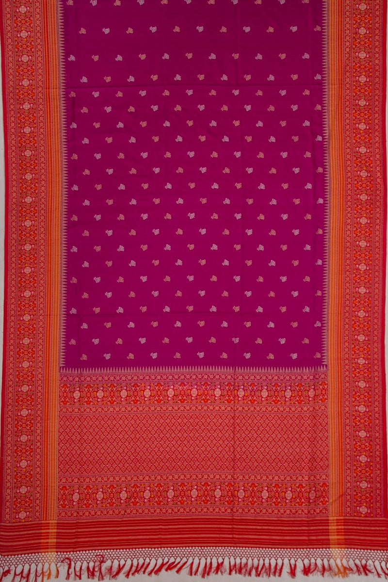 Banarasi Silk Butta Purple Saree