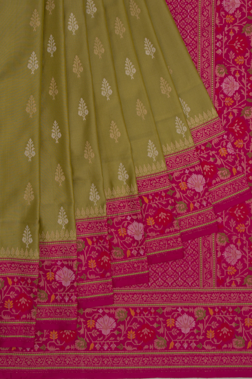 Banarasi Silk Butta Mehendi Green Saree