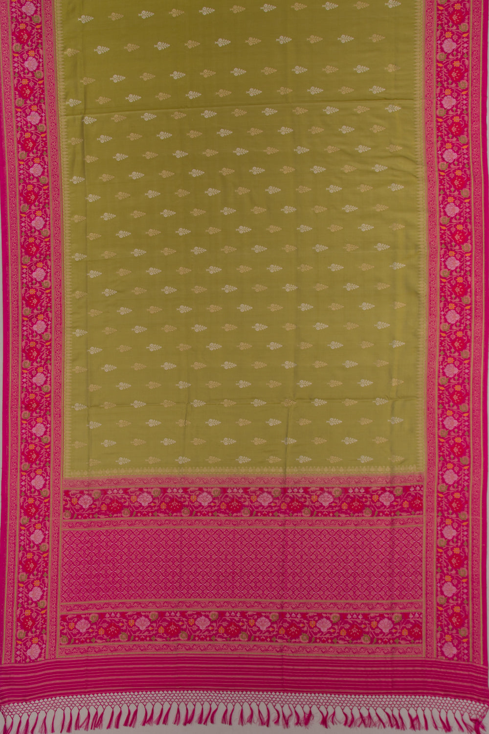 Banarasi Silk Butta Mehendi Green Saree