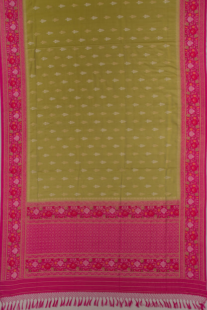 Banarasi Silk Butta Mehendi Green Saree