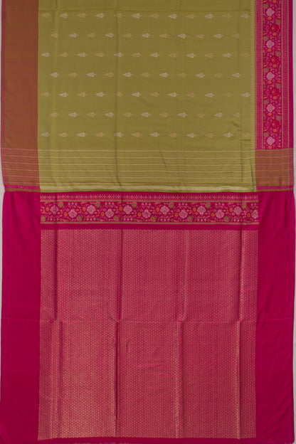 Banarasi Silk Butta Mehendi Green Saree