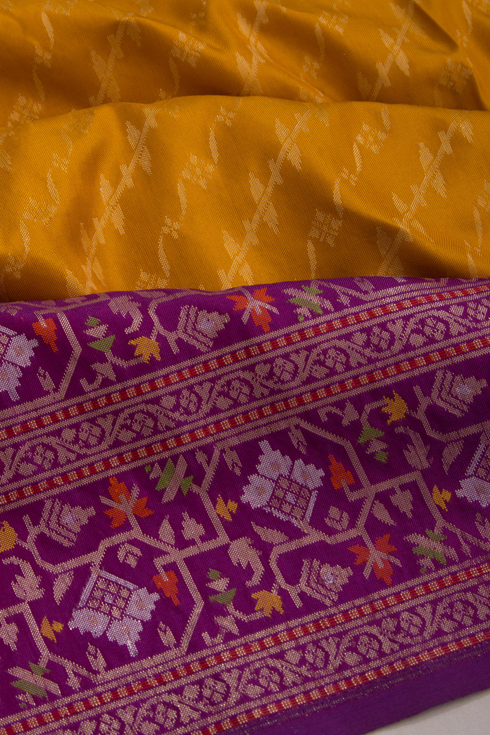 Banarasi Silk Jaal Mustard Yellow Saree