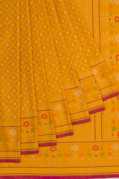 Banarasi Silk Jaal Mustrad Yellow Saree