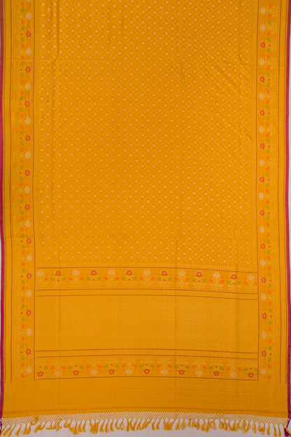 Banarasi Silk Jaal Mustrad Yellow Saree
