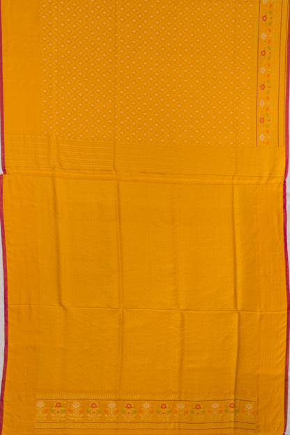 Banarasi Silk Jaal Mustrad Yellow Saree