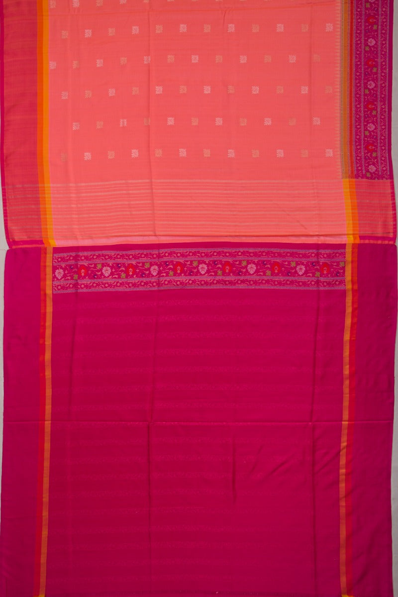 Banarasi Silk Butta Peach Saree