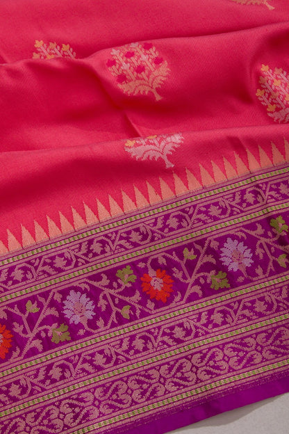 Banarasi Silk Butta Pink Saree