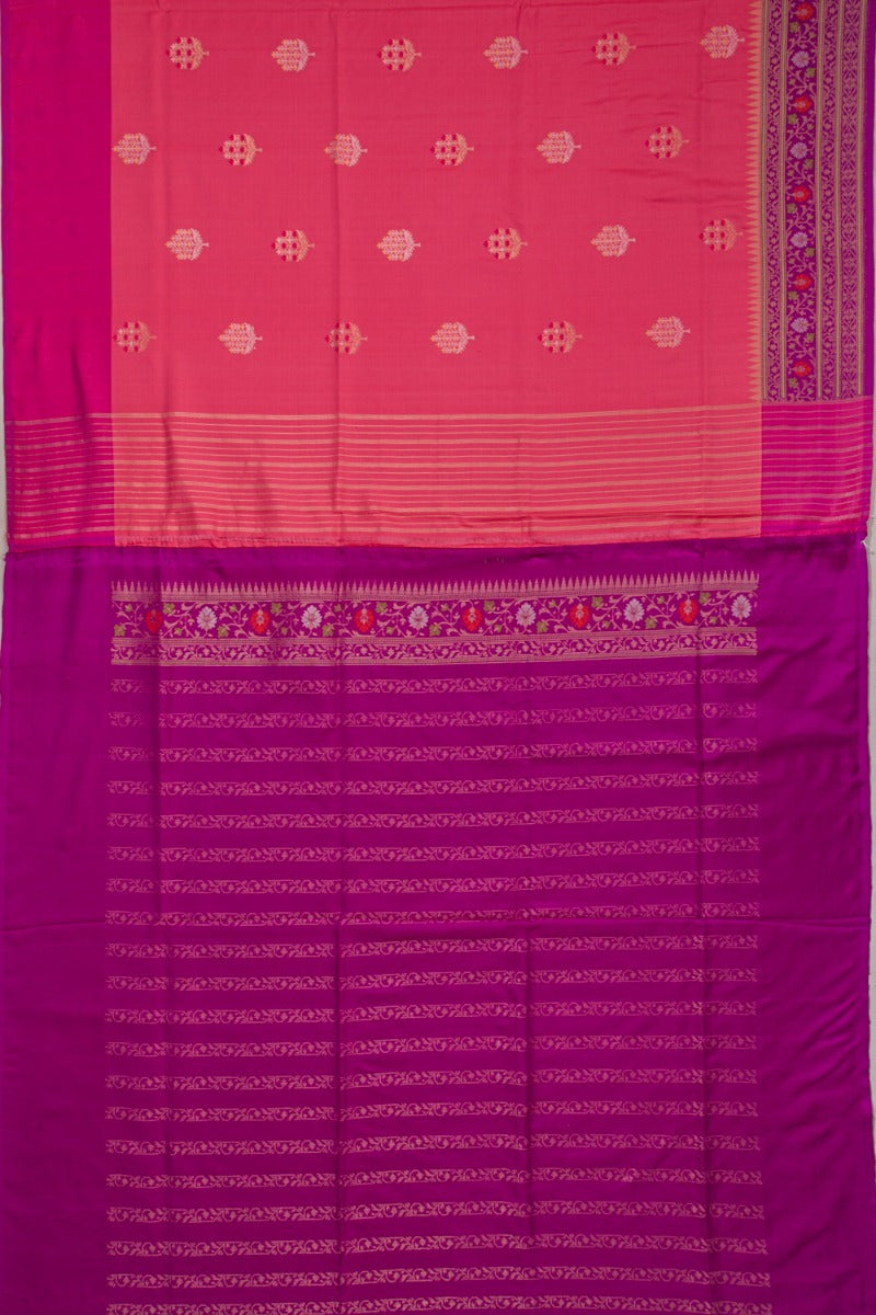 Banarasi Silk Butta Pink Saree