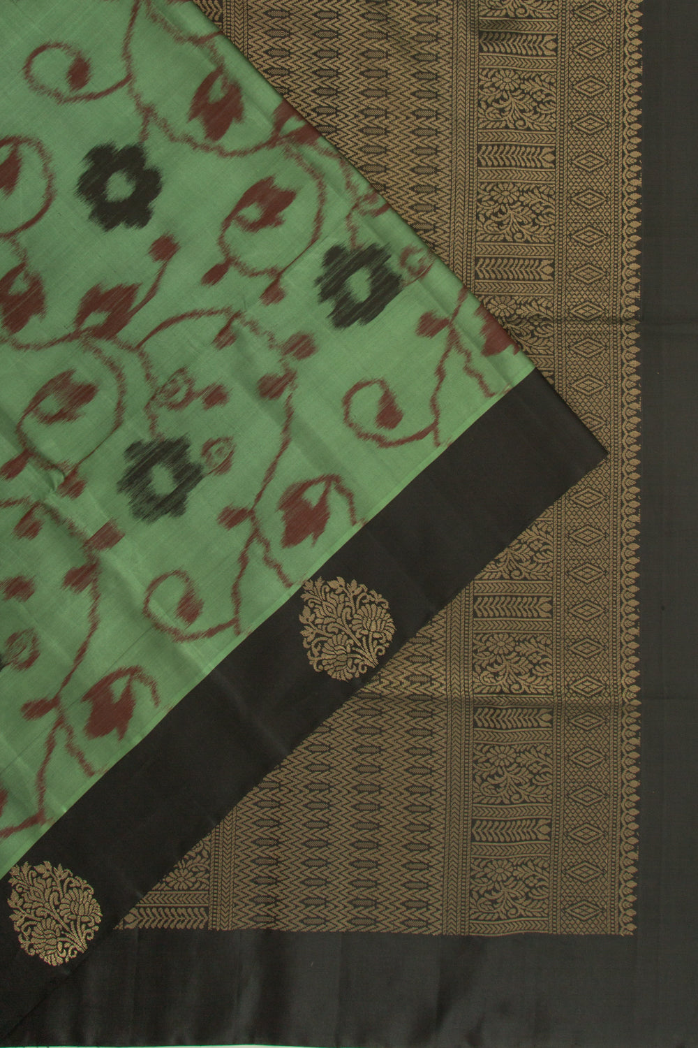 Coimbatore Silk Floral Printed Pastel Green Saree