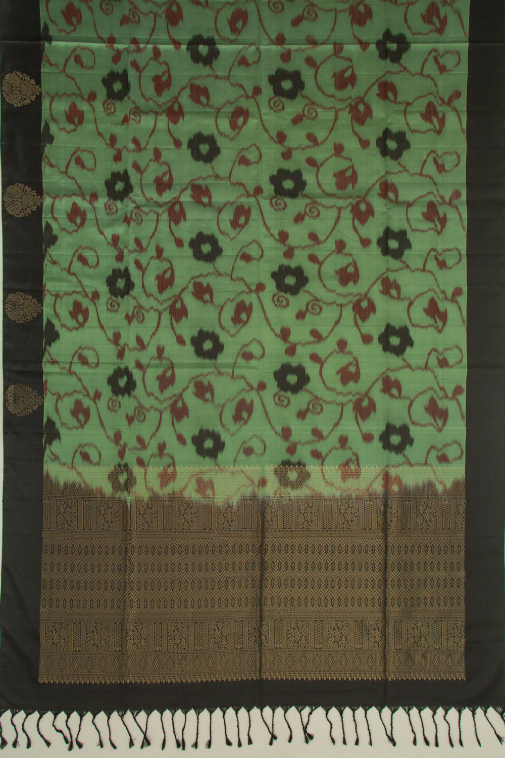 Coimbatore Silk Floral Printed Pastel Green Saree