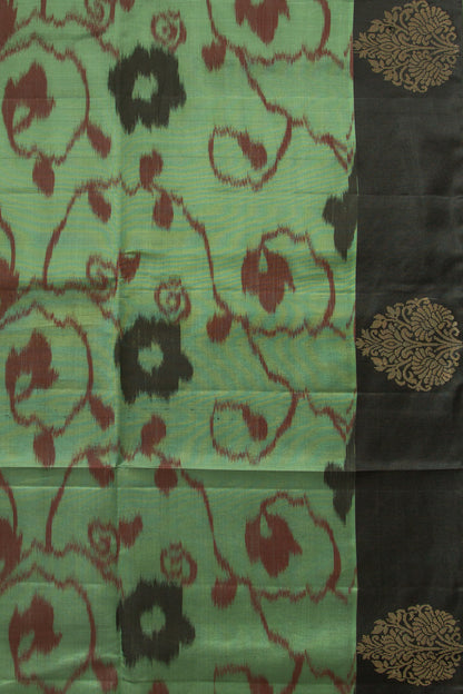 Coimbatore Silk Floral Printed Pastel Green Saree