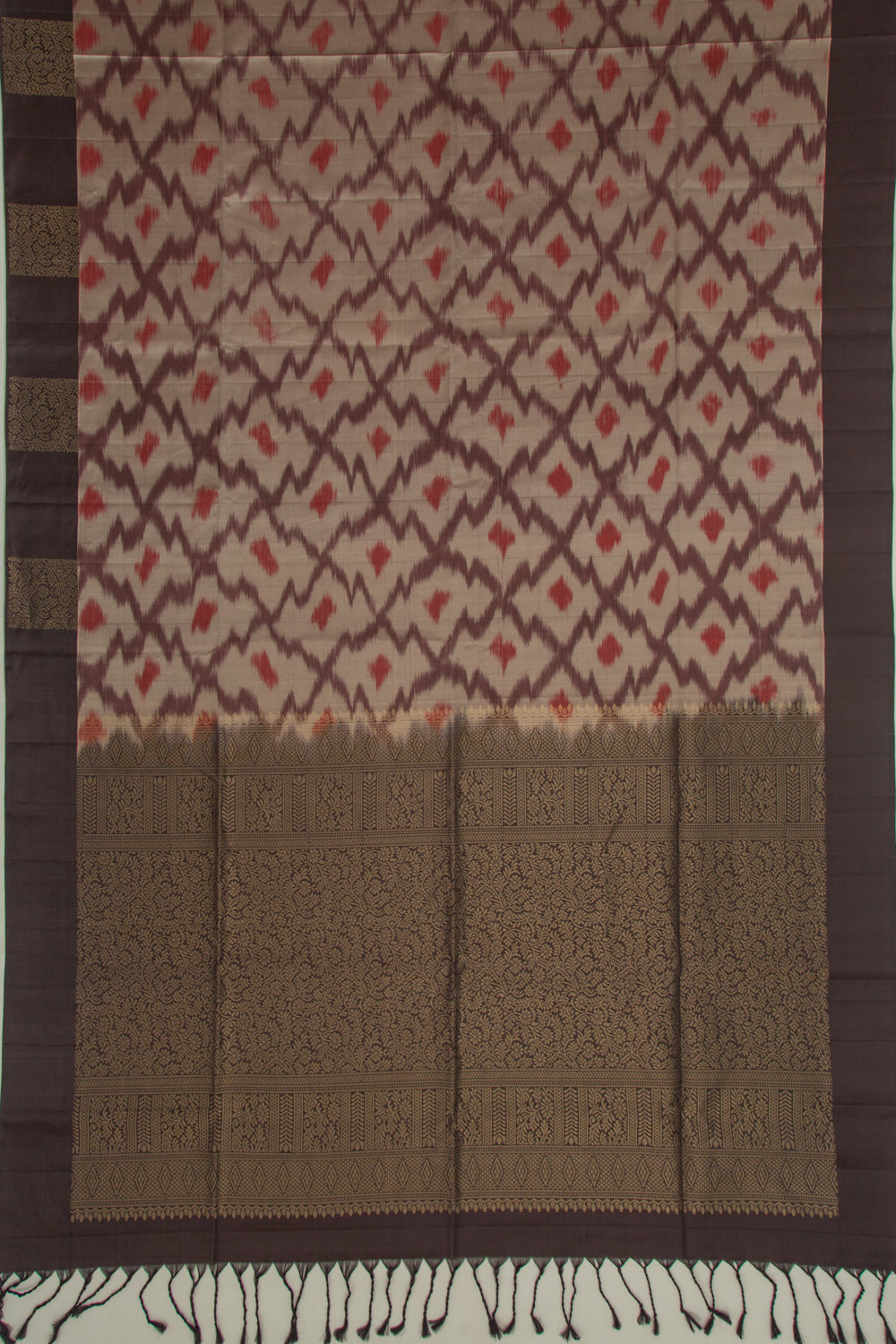 Coimbatore Silk Printed Grey Saree