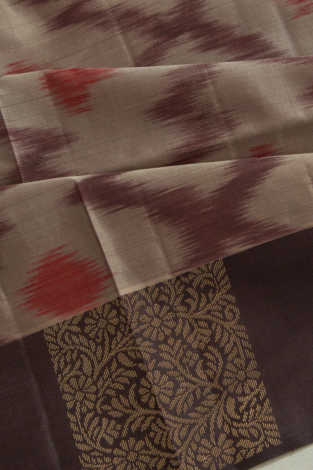 Coimbatore Silk Printed Grey Saree