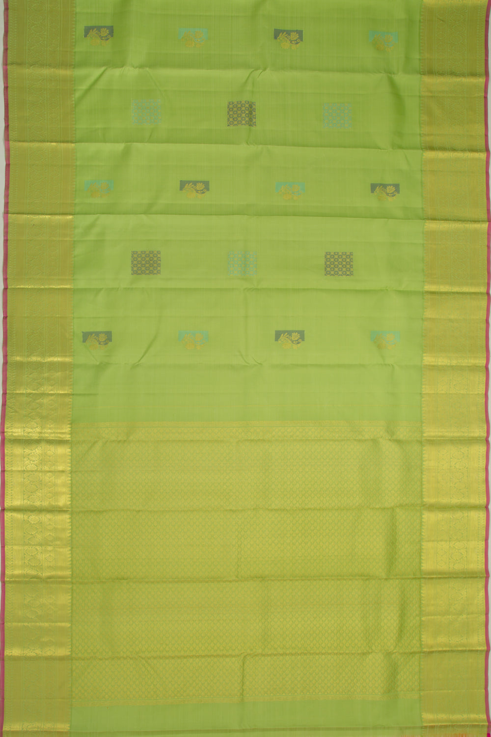 Taranga Kanchi Silk Butta Pista Green Saree