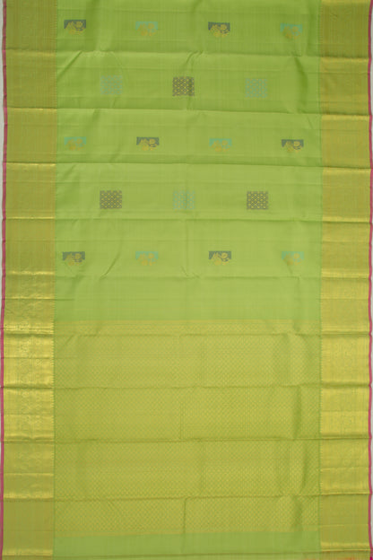 Taranga Kanchi Silk Butta Pista Green Saree