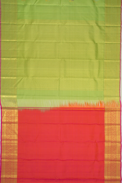 Taranga Kanchi Silk Butta Pista Green Saree
