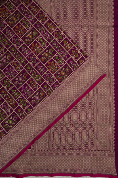 Banarasi Silk Brocade Purple Saree