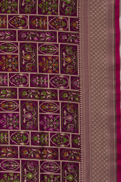 Banarasi Silk Brocade Purple Saree