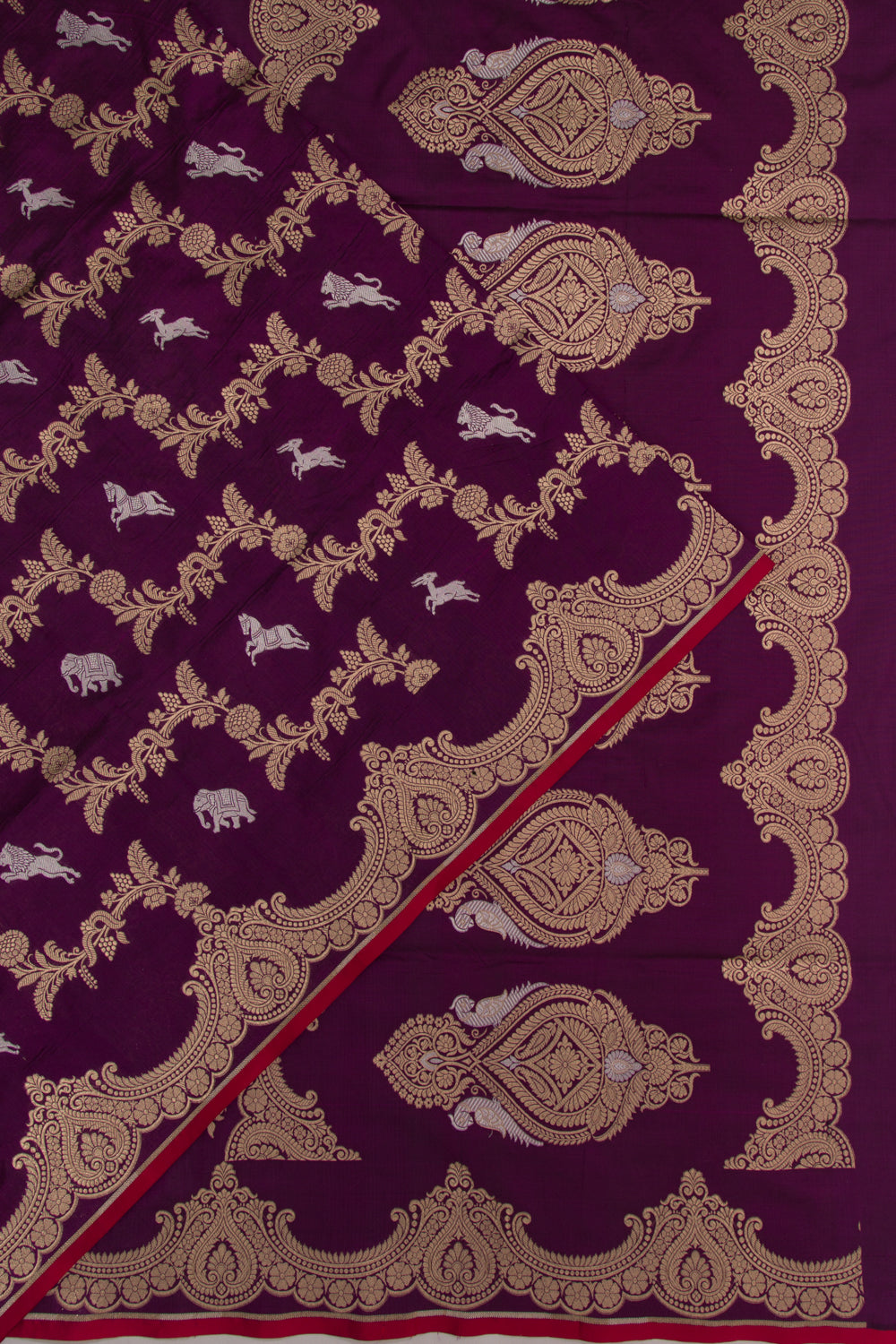 Banarasi Silk Jaal Purple Saree