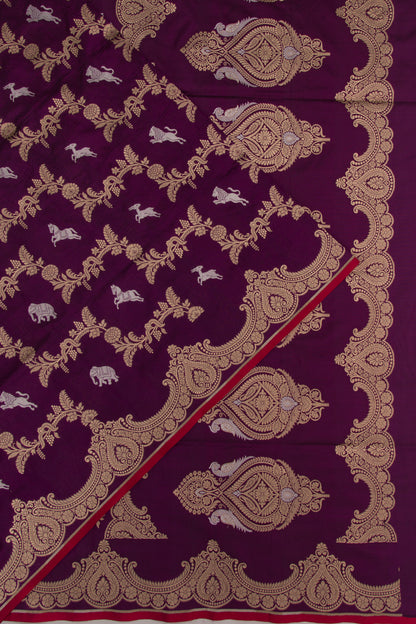 Banarasi Silk Jaal Purple Saree