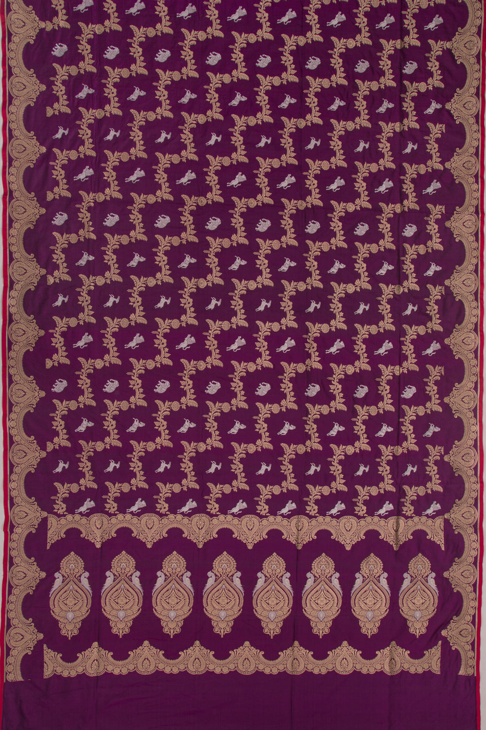Banarasi Silk Jaal Purple Saree