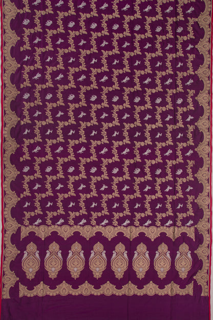 Banarasi Silk Jaal Purple Saree