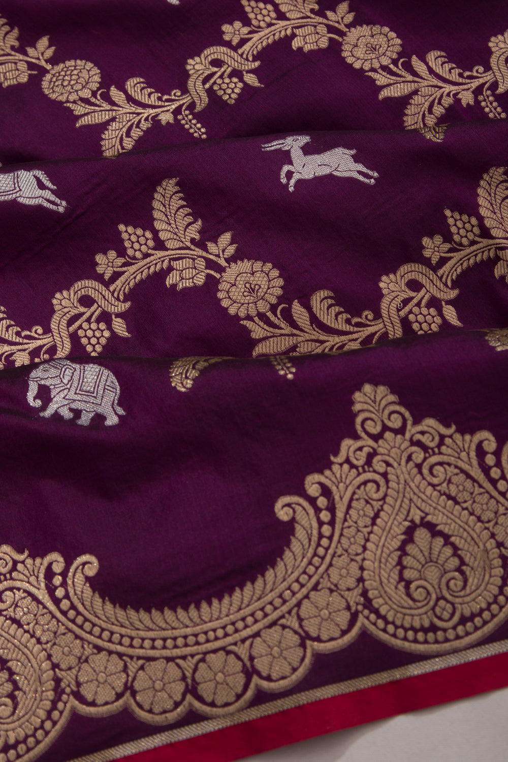 Banarasi Silk Jaal Purple Saree