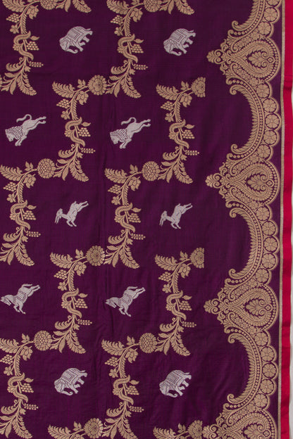 Banarasi Silk Jaal Purple Saree