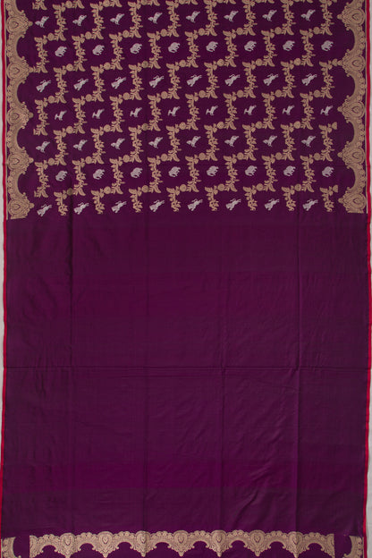 Banarasi Silk Jaal Purple Saree