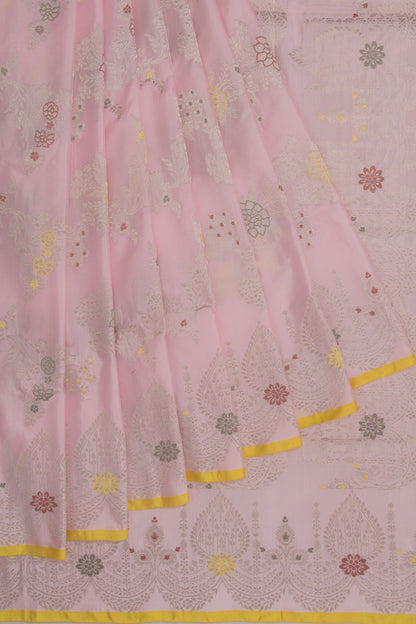 Banarasi Silk Jaal Pastel Pink Saree
