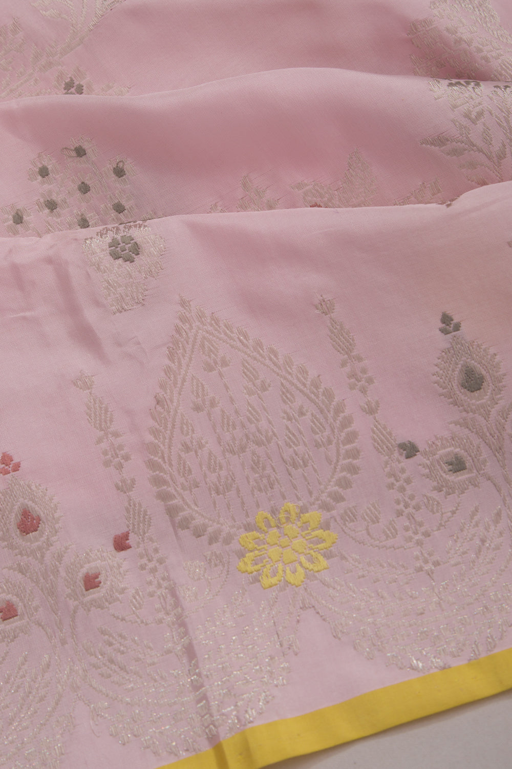 Banarasi Silk Jaal Pastel Pink Saree