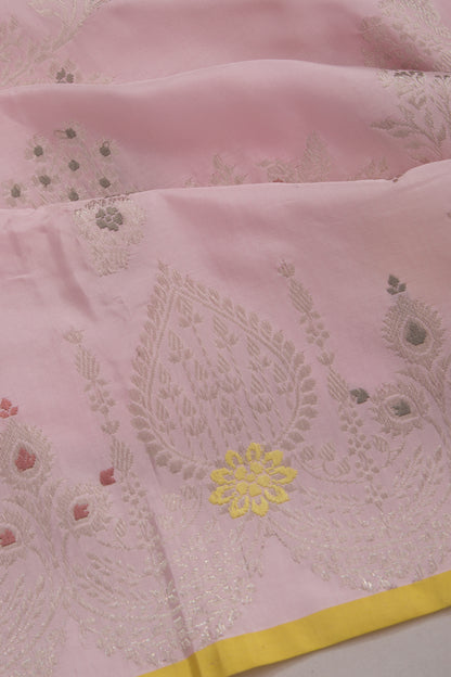 Banarasi Silk Jaal Pastel Pink Saree
