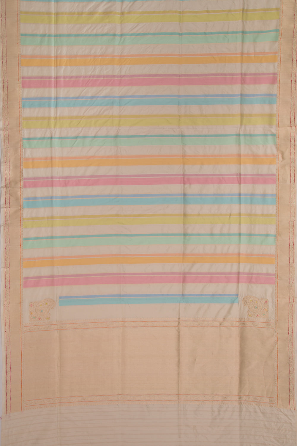 Banarasi Silk Vertical Lines Rangkat Saree