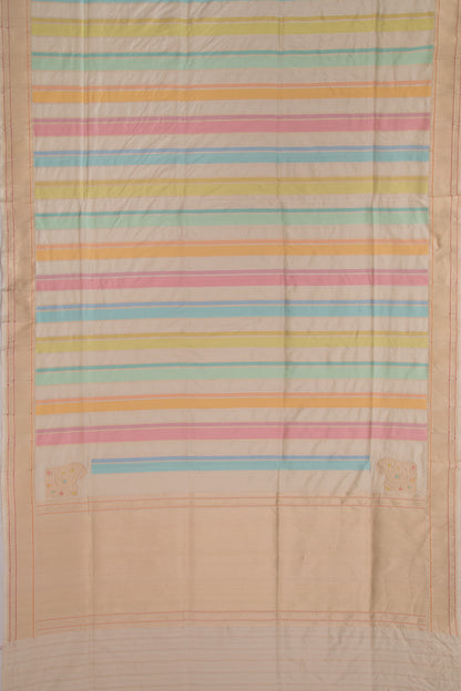 Banarasi Silk Vertical Lines Rangkat Saree