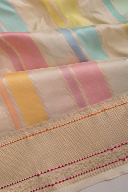 Banarasi Silk Vertical Lines Rangkat Saree