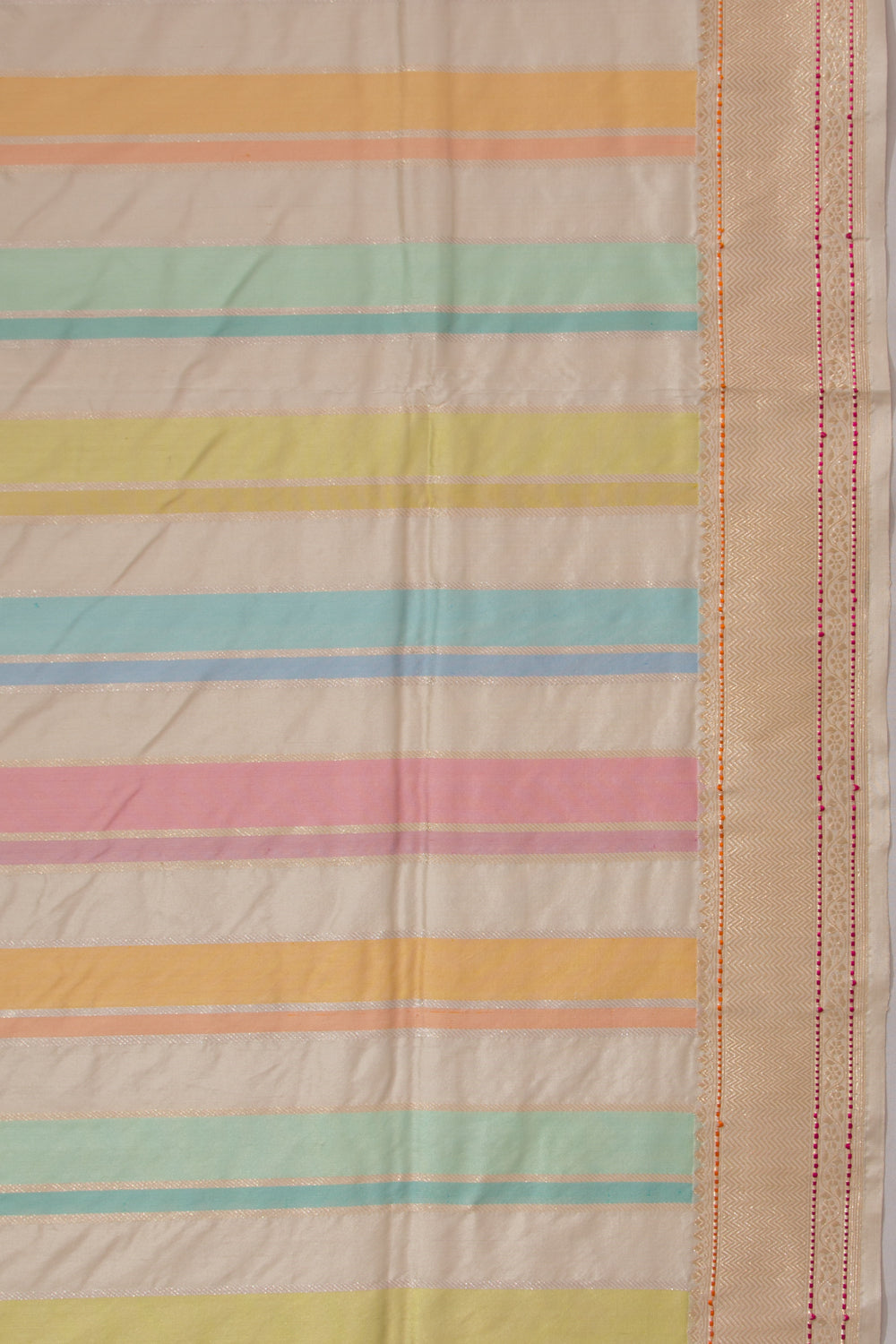 Banarasi Silk Vertical Lines Rangkat Saree