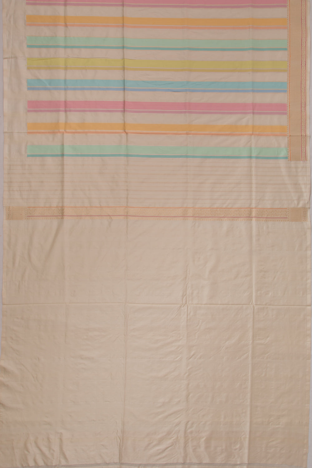 Banarasi Silk Vertical Lines Rangkat Saree