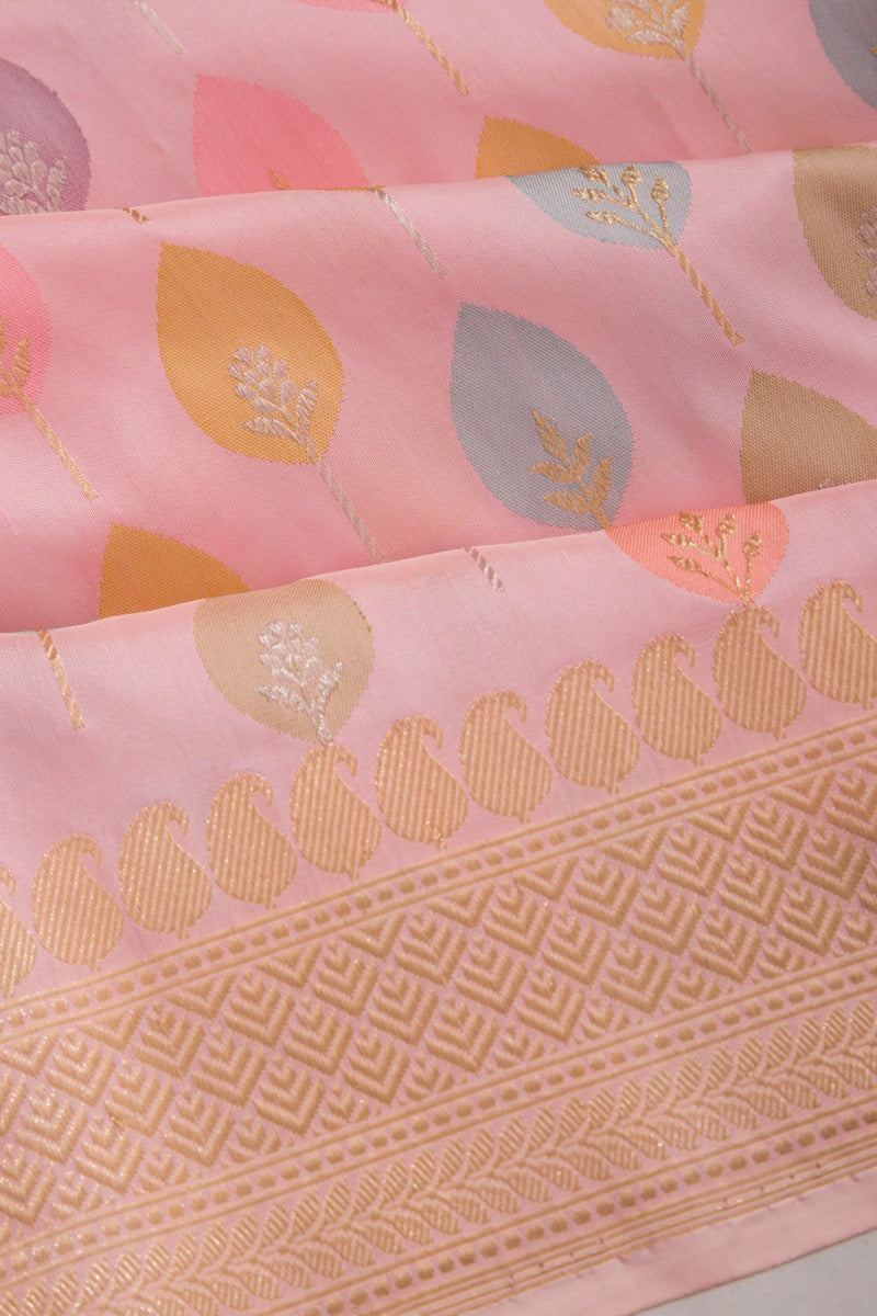 Banarasi Silk Butta Baby Pink Saree