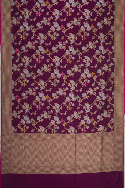 Banarasi Silk Jaal Purple Saree
