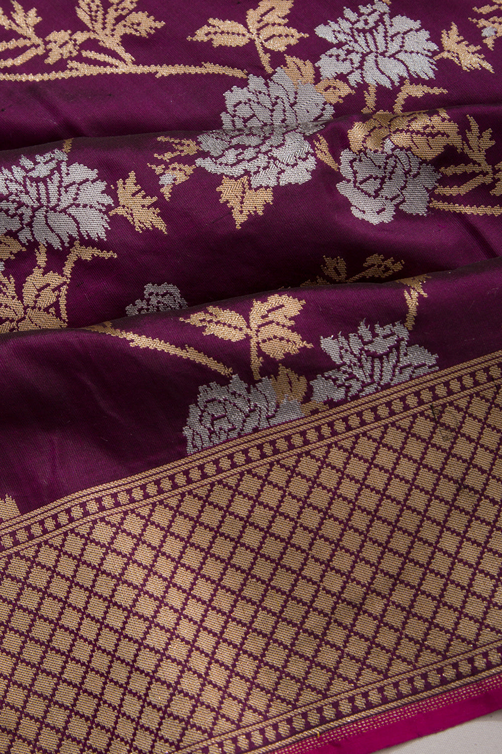 Banarasi Silk Jaal Purple Saree