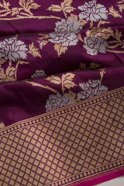 Banarasi Silk Jaal Purple Saree