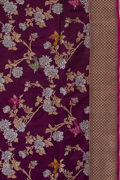 Banarasi Silk Jaal Purple Saree