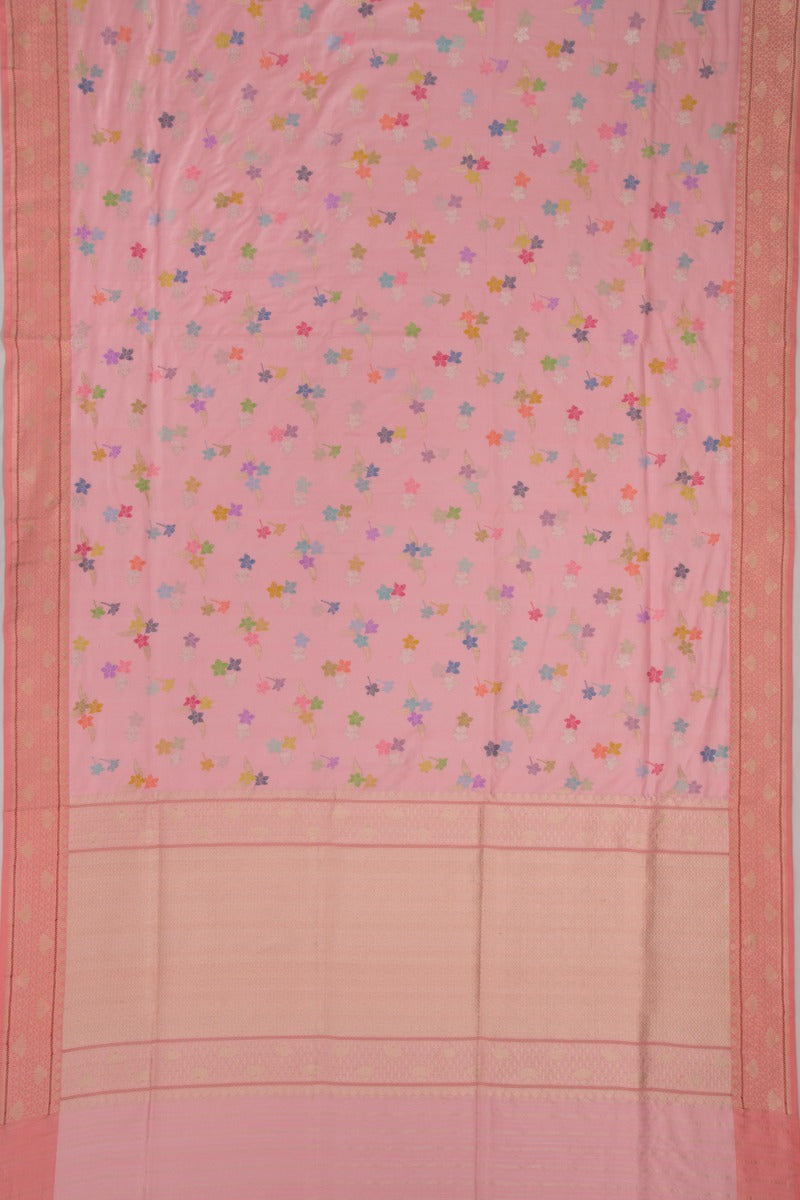 Banarasi Silk Jaal Baby Pink Saree