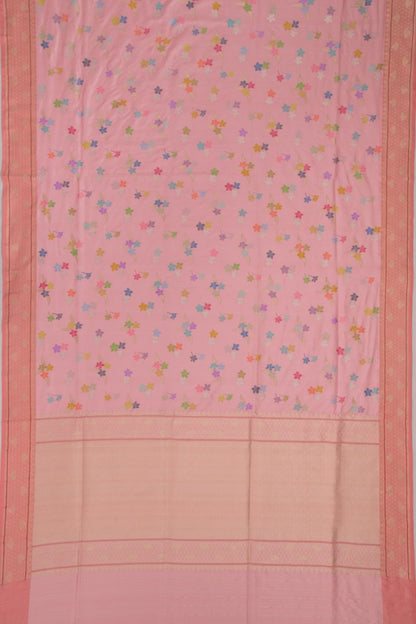 Banarasi Silk Jaal Baby Pink Saree